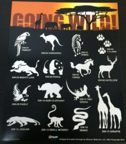 Going Wild Stencil Set With Poster (75 Pc)