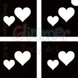 Mini Double Hearts Stencil (4 In 1) - (5pc Pack)