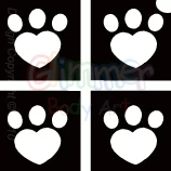 Mini Heart Paw Stencil (4 In 1) - (5pc Pack)