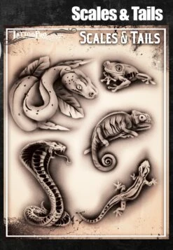 Tattoo Pro Stencil - Scales & Tails (ATPS-140) -Painted Mold Supplies Store 0007803 tattoo pro stencil scales tails atps 140