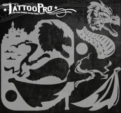 Tattoo Pro Stencil - Medieval Dragon (ATPS-126)