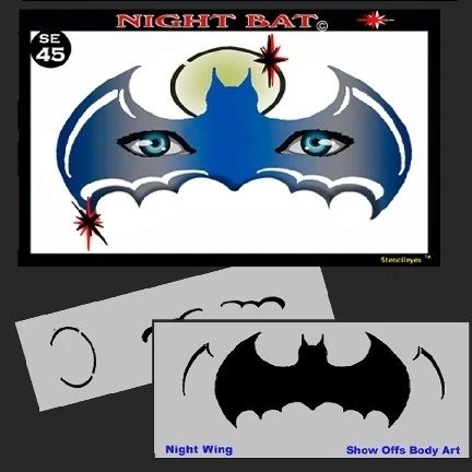 Night Bat Stencil Eyes - 45SE-C - (Child Size 4-7 YRS OLD) 1 Night Bat Stencil Eyes - 45SE-C - (Child Size 4-7 YRS OLD)