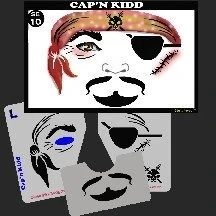 Cap'n Kidd Stencil Eyes - 010SE - (Child Size 4-7 YRS OLD)