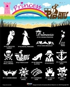 Princess And Pirates Stencil Set With Poster Bundle (75 Pc)