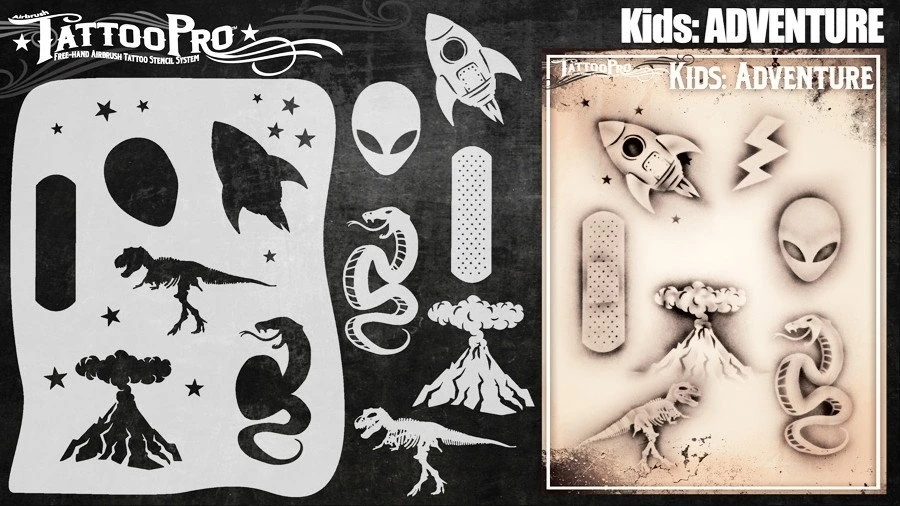 Tattoo Pro Stencil KIDS - Adventure (ATPS-KDS4) 1 Tattoo Pro Stencil KIDS - Adventure (ATPS-KDS4)