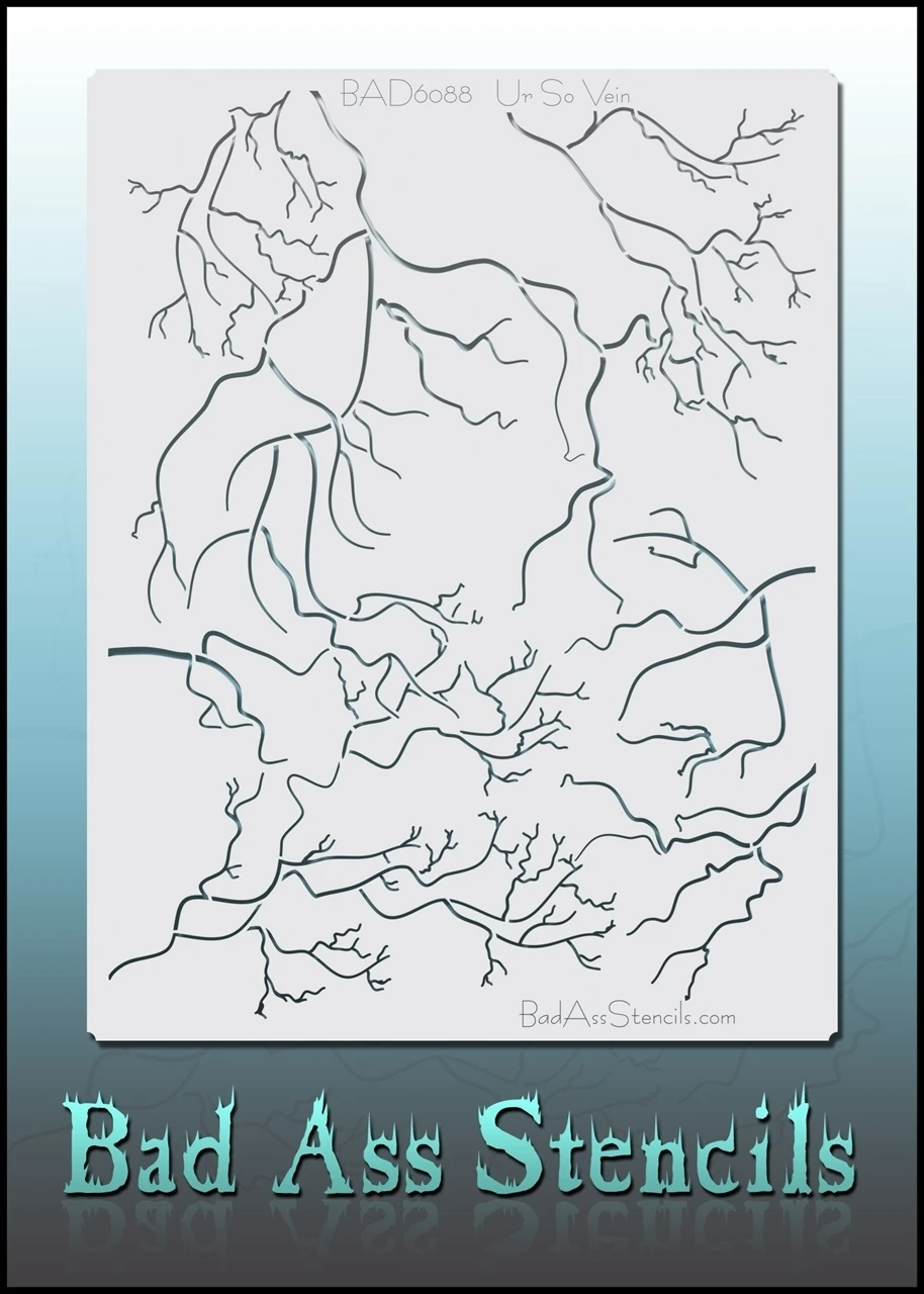 Bad Ass Stencils - 6088 - Vein 1 Bad Ass Stencils - 6088 - Vein