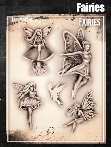 Tattoo Pro Stencil - Fairies (ATPS-157) 2 Tattoo Pro Stencil - Fairies (ATPS-157) - Image 2