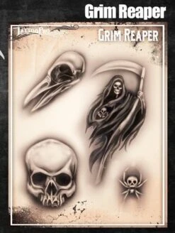 Painted Mold Supplies Store -Painted Mold Supplies Store 0009353 tattoo pro stencil grim reaper atps 159