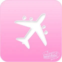 Pink Power Face Painting Stencil (1107) - Airplane