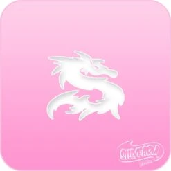 Pink Power Face Painting Stencil (1131) - Dragon 2