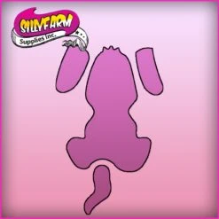 Pink Power Face Painting Stencil (1091) - Sitting Dog (Rear View)