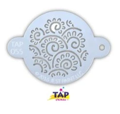 TAP 055 Face Painting Stencil - Henna Floral Swirls
