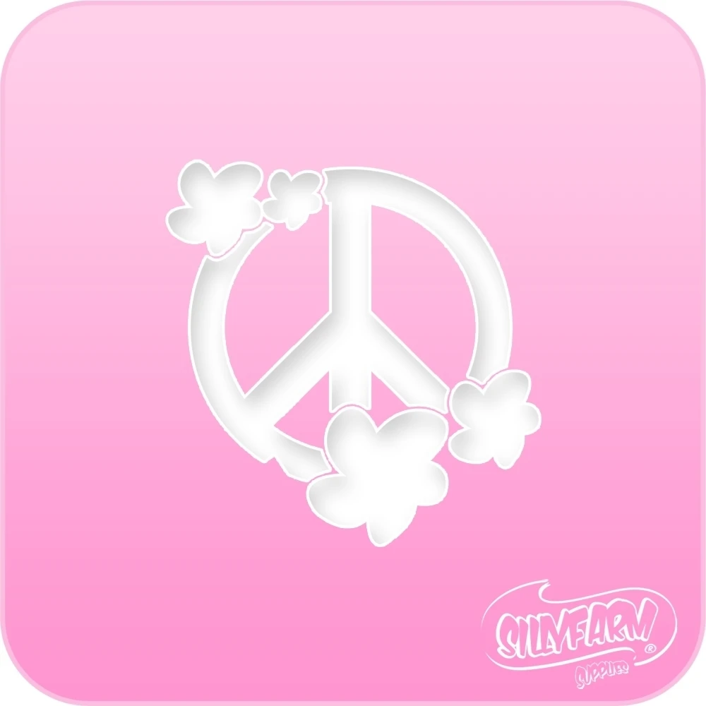 Pink Power Face Painting Stencil (1129) - Peace Flowers 1 Pink Power Face Painting Stencil (1129) - Peace Flowers