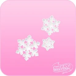 Pink Power Face Painting Stencil (1139) - Triple Snowflakes