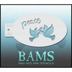 Bad Ass Mini Holiday Stencil - Peace Doves - H01