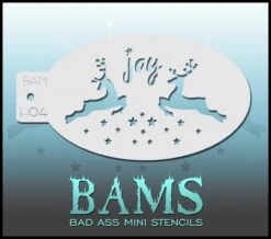 Bad Ass Mini Holiday Stencil - Joy Reindeer - H04