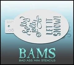 Bad Ass Mini Holiday Stencil - Holly Joy Let It Snow - H08