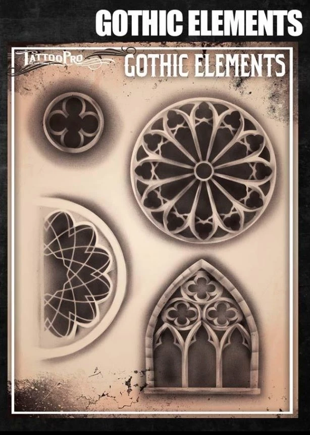 Tattoo Pro Stencil - Gothic Elements (ATPS162) 2 Tattoo Pro Stencil - Gothic Elements (ATPS162) - Image 2