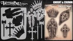 Tattoo Pro Stencil - Knight & Crown (ATPS166)
