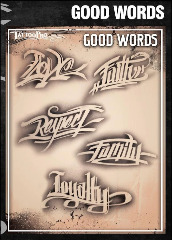 Tattoo Pro Stencil - Good Words (ATPS132) 2 Tattoo Pro Stencil - Good Words (ATPS132) - Image 2