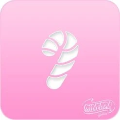 Pink Power Face Painting Stencil (1040) - Candy Cane