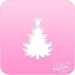 Pink Power Face Painting Stencil (1038) - Christmas Tree