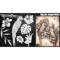 Tattoo Pro Stencil - BIG INK - Jungle Birds (ATPS-BGNK-104)