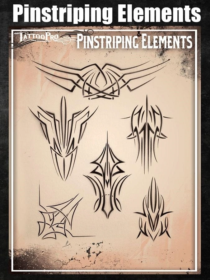 Tattoo Pro Stencil - Pinstriping (ATPS174) 2 Tattoo Pro Stencil - Pinstriping (ATPS174) - Image 2