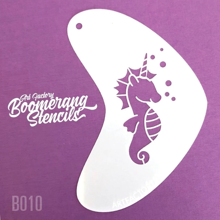 Art Factory Boomerang Stencil - Seahorse Unicorn (B010) 1 Art Factory Boomerang Stencil - Seahorse Unicorn (B010)