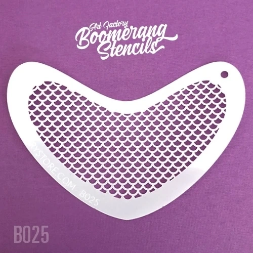 Art Factory Boomerang Stencil - Small Scales ( Fish, Mermaid ) (B025) 1 Art Factory Boomerang Stencil - Small Scales ( Fish, Mermaid ) (B025)