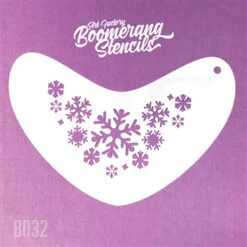 Art Factory Boomerang Stencil - Frozen Snowflakes (B032)