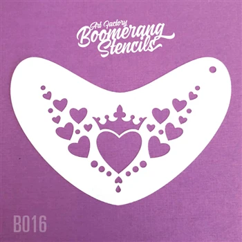 Art Factory Boomerang Stencil - Heart Crown (B016) 2 Art Factory Boomerang Stencil - Heart Crown (B016) - Image 2