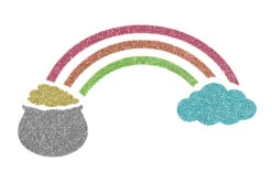 Pot Of Gold With Rainbow Glitter Tattoo Stencil - HP-50 (5pc Pack) -Painted Mold Supplies Store 0016386 pot of gold with rainbow glitter tattoo stencil hp 5pc pack