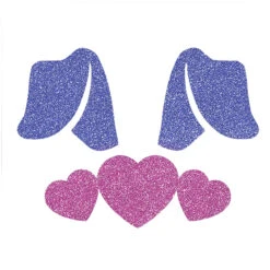 Bunny Ears With Hearts Glitter Tattoo Stencil - HP-97 (5pc Pack) -Painted Mold Supplies Store 0016627 bunny ears with hearts glitter tattoo stencil hp 97 5pc pack