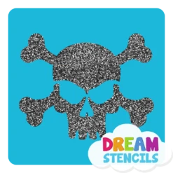 Scary Skull Glitter Tattoo Stencil - HP-109 (5pc Pack)