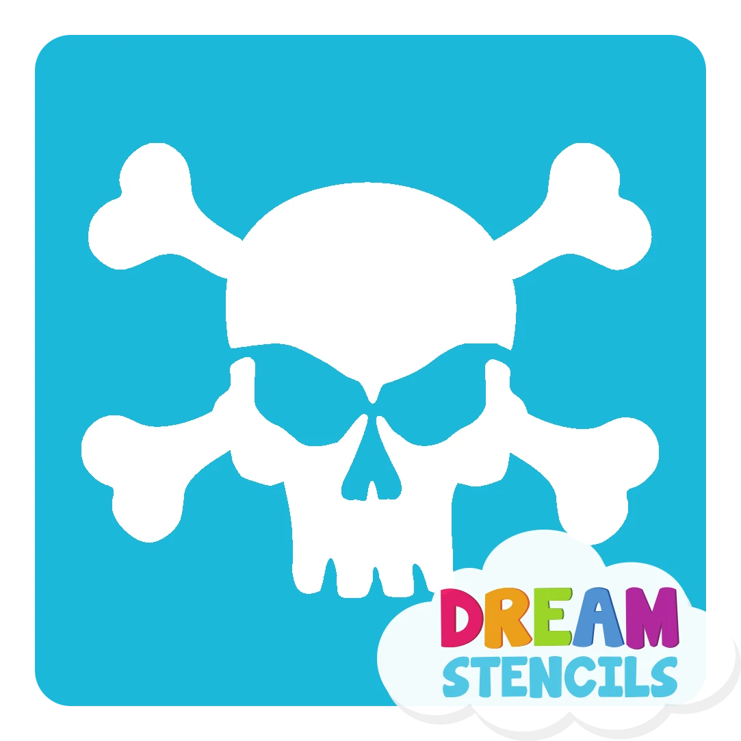 Scary Skull Glitter Tattoo Stencil - HP-109 (5pc Pack) 2 Scary Skull Glitter Tattoo Stencil - HP-109 (5pc Pack) - Image 2