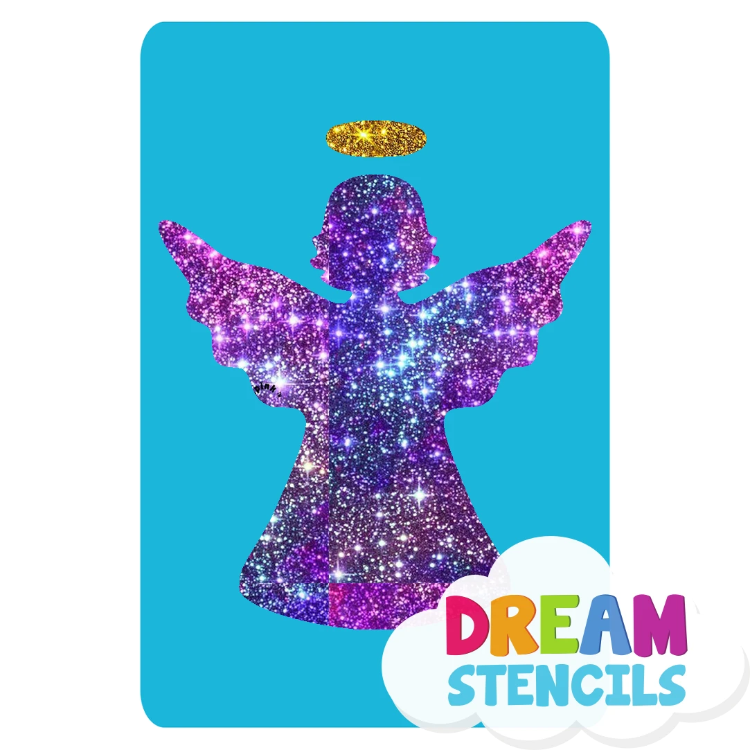Angel Glitter Tattoo Stencil - HP-17 (5pc Pack) 1 Angel Glitter Tattoo Stencil - HP-17 (5pc Pack)