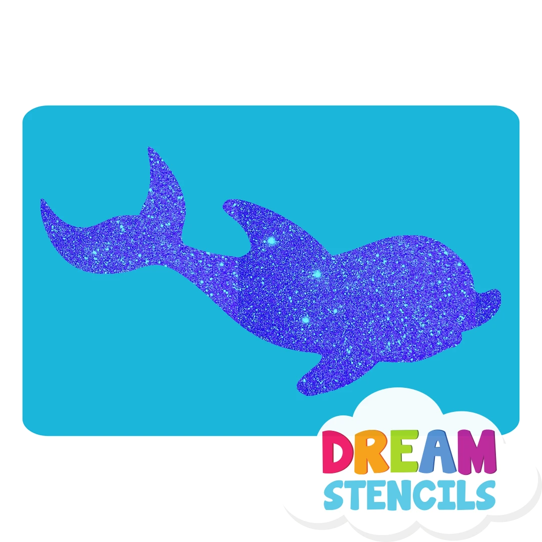 Baby Dolphin Glitter Tattoo Stencil - HP-3 (5pc Pack) 1 Baby Dolphin Glitter Tattoo Stencil - HP-3 (5pc Pack)