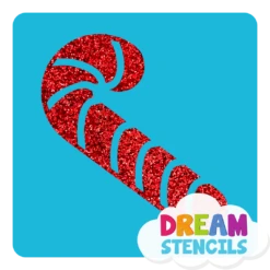 Candy Cane Glitter Tattoo Stencil - HP-19 (5pc Pack)