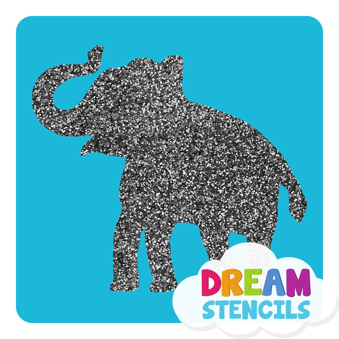 Elephant Glitter Tattoo Stencil - HP-7 (5pc Pack) 1 Elephant Glitter Tattoo Stencil - HP-7 (5pc Pack)