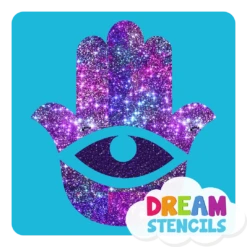 Hamsa Hand Glitter Tattoo Stencil - HP-34 (5pc Pack)
