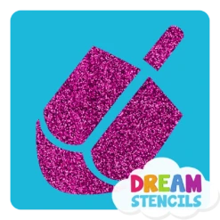 Hanukkah Dreidel Glitter Tattoo Stencil - HP-35 (5pc Pack)