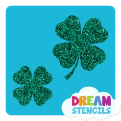 Two Lucky Four-Leaf Clovers Glitter Tattoo Stencil - HP-53 (5pc Pack)