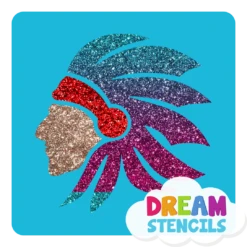 Indigenous Tribal Chief Glitter Tattoo Stencil - HP-120 (5pc Pack)