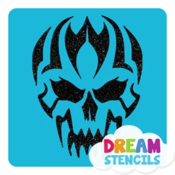 Tribal Evil Skull Glitter Tattoo Stencil - HP-131 (5pc Pack)