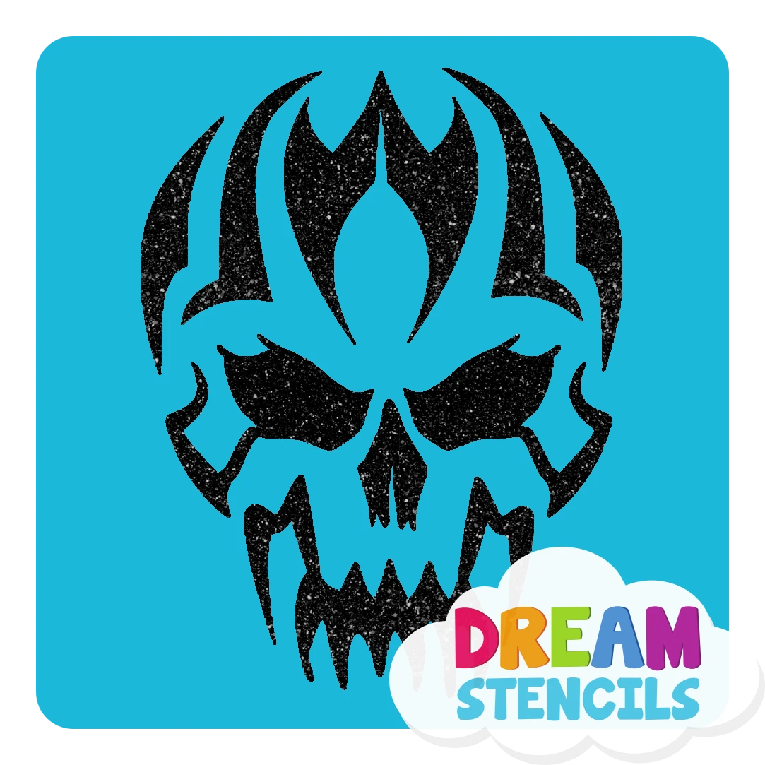 Tribal Evil Skull Glitter Tattoo Stencil - HP-131 (5pc Pack) 1 Tribal Evil Skull Glitter Tattoo Stencil - HP-131 (5pc Pack)
