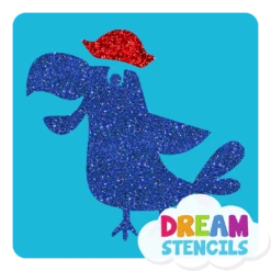 Pirate Parrot Glitter Tattoo Stencil - HP-137 (5pc Pack)
