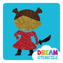 Pirate Girl Glitter Tattoo Stencil - HP-143 (5pc Pack)