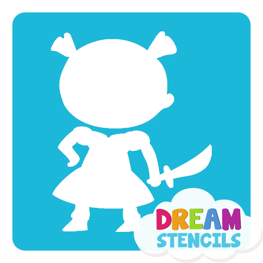 Pirate Girl Glitter Tattoo Stencil - HP-143 (5pc Pack) 2 Pirate Girl Glitter Tattoo Stencil - HP-143 (5pc Pack) - Image 2