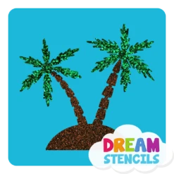 Palm Trees Glitter Tattoo Stencil - HP-149 (5pc Pack)
